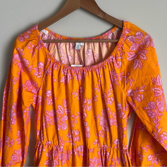 J. Crew Factory NWT Women's Scoop Neck Mini Floral Dress 98% Cotton Size 6 - Picture 3 of 16